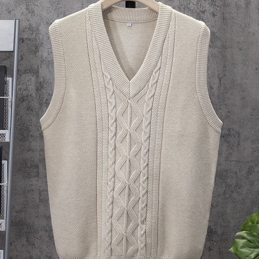 Men's V Neck Stripe Knit Vest