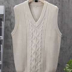 Men's V Neck Stripe Knit Vest