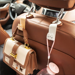2pcs Car Hook Cartoon Car Decor Hook Headrest Seat Back Hidden Hook