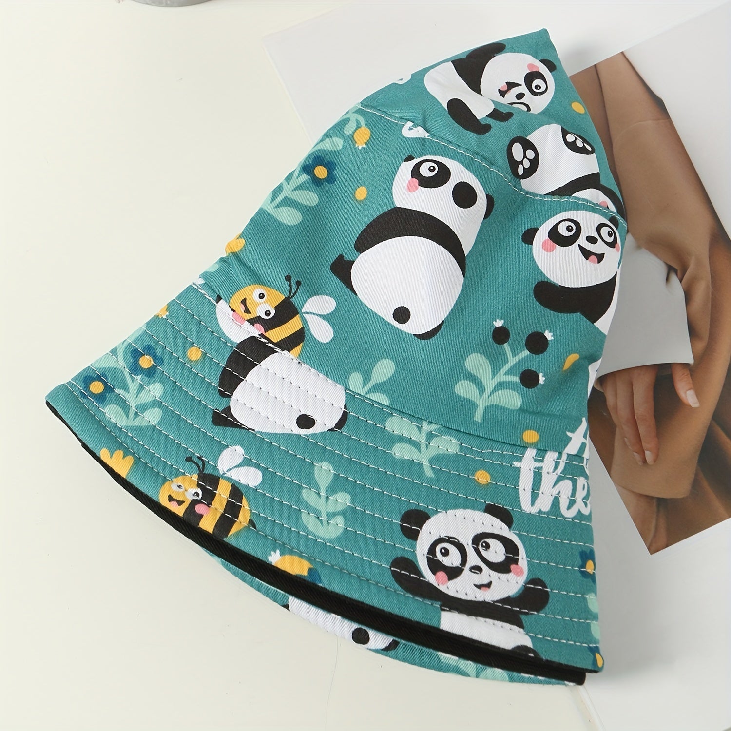 Cartoon Pattern Bucket Hat Reversible Printed Cotton Basin Hat