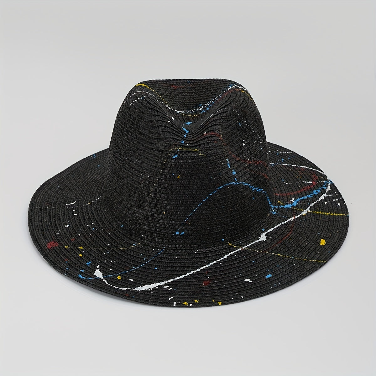 Colorful Graffiti Jazz Hat Large Brim Hip Hop Style Top Hat
