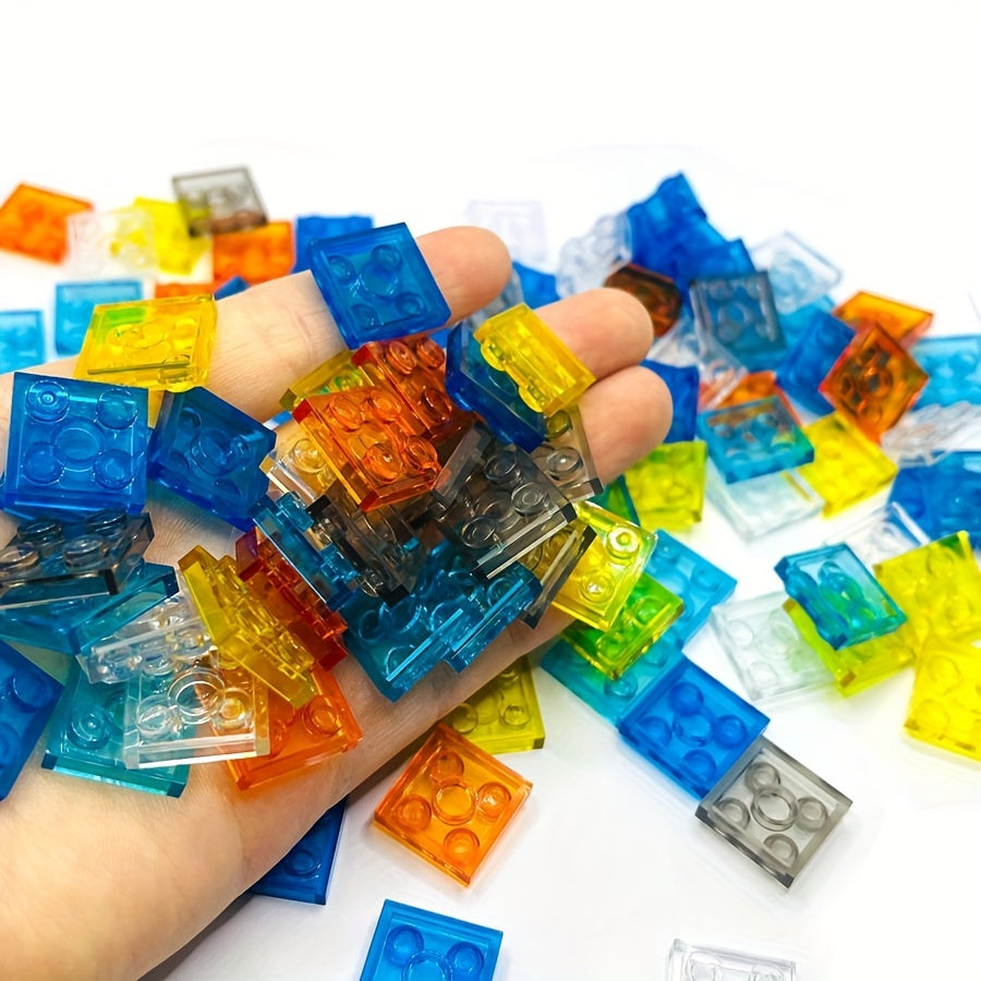 60pcs 6 Colors MOC Transparent Compatible 3022 Short Bricks Building Blocks