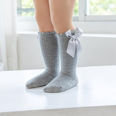Baby Girls Bow Cotton Knee High Stockings