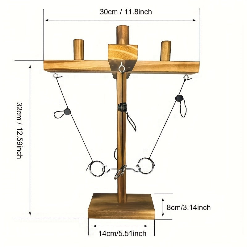 Wooden Hook And Loop Throwing Ring Game for Family Outdoor Party