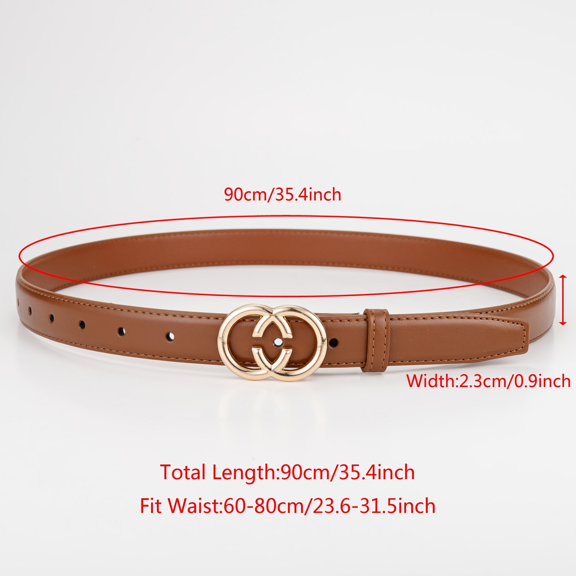 Round Buckle Belt Girls Boys Casual Decorative Accessories