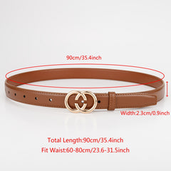 Round Buckle Belt Girls Boys Casual Decorative Accessories