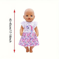 Unicorn Dress for 18 Inch Dolls