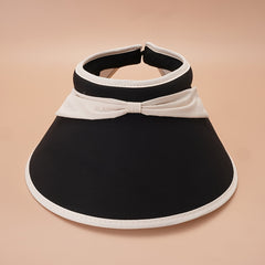 Wide Brim Block Visors Bow Sun Hats Cotton Blend Sunscreen UV Protection