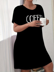 Casual Loungewear Women's Plus Letter Print Nightdress