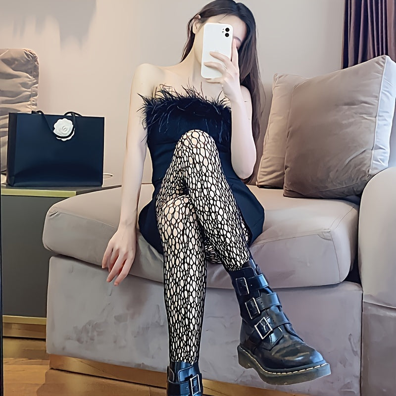 Fishnet Tights Hollow Out High Waist Mesh Pantyhose Women's Stockings