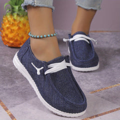 Women's Canvas Lace Up Sneakers Lightweight Shoes