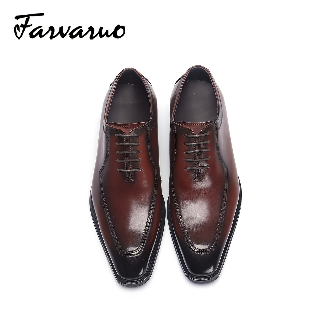 FARWARWO Men's Pointed Toe Leather Oxford Dress Shoes