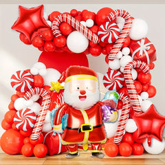 Christmas Santa Claus Balloon Set - Holiday Decoration for Indoor/Outdoor Party