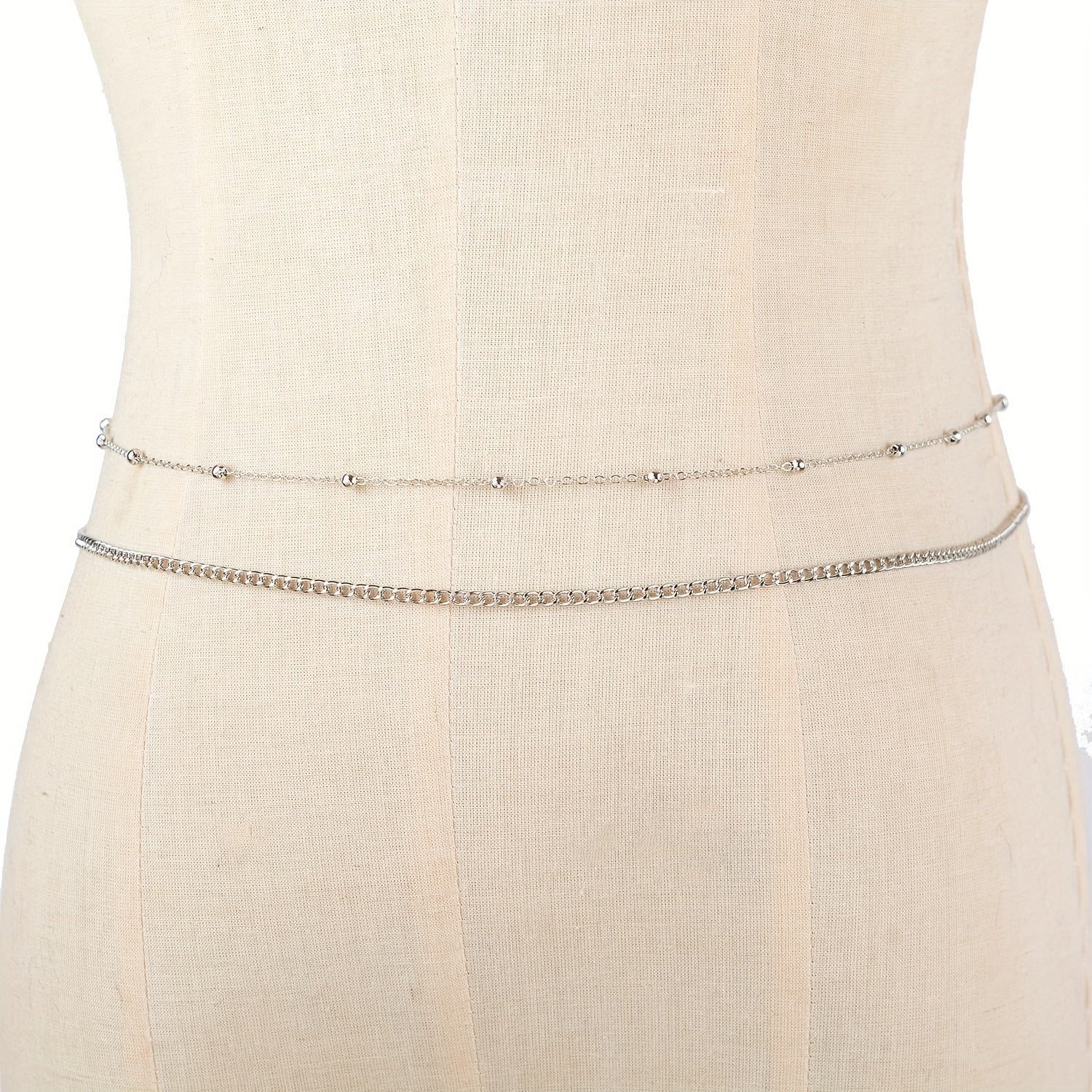 Boho Belly Chain Double Layer Beads Waist Chain