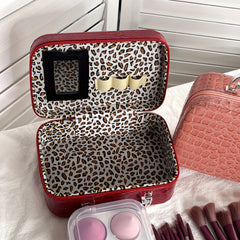 Leopard Makeup Bag Crocodile Cosmetics Case Stone Makeup Box