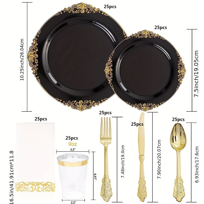 175pcs Disposable Dinnerware Sets for Halloween Party Decor