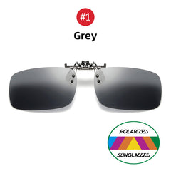 Men's Square Polarized Lens Clip On Sunglasses