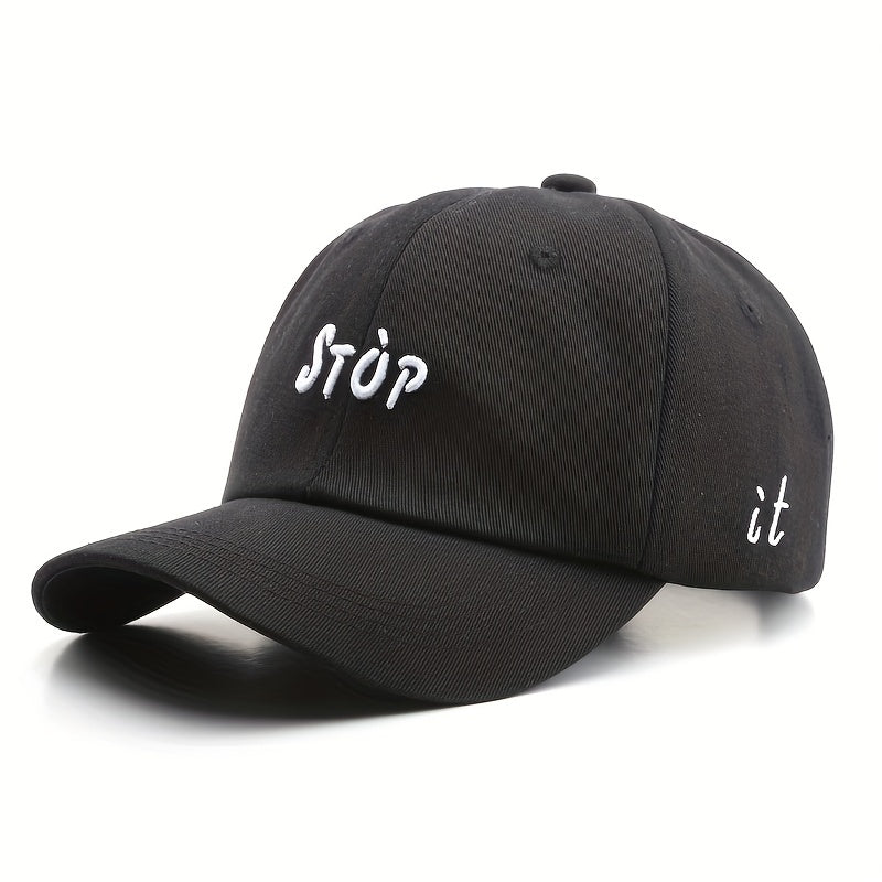 Stop It Embroidered Baseball Cap Cotton Adjustable Sun Hats Outdoor Sports Visor