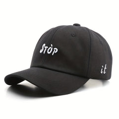 Stop It Embroidered Baseball Cap Cotton Adjustable Sun Hats Outdoor Sports Visor