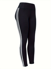 5pcs Stripe Side Yoga Leggings High Waist Fitness Workout Gym