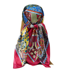 Large Square Silk Head Scarf for Women Lightweight Hair Wrap