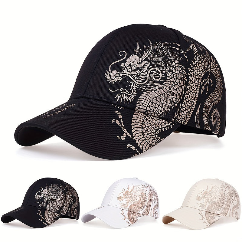 Dragon Print Baseball Hat Outdoor Sports Cap Trucker Hat