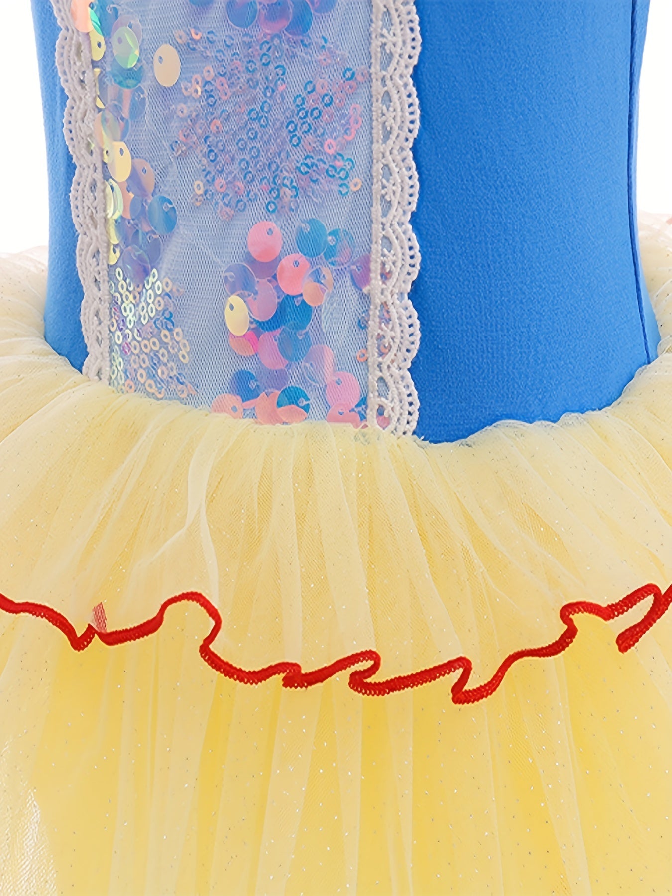 Girl's Cotton Tulle Tutu Mesh Puff Sleeve Ballet Dance Princess Dress