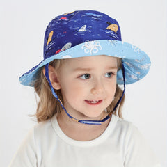 Kids' Cartoon Bucket Hat for Outdoor, Reversible Design