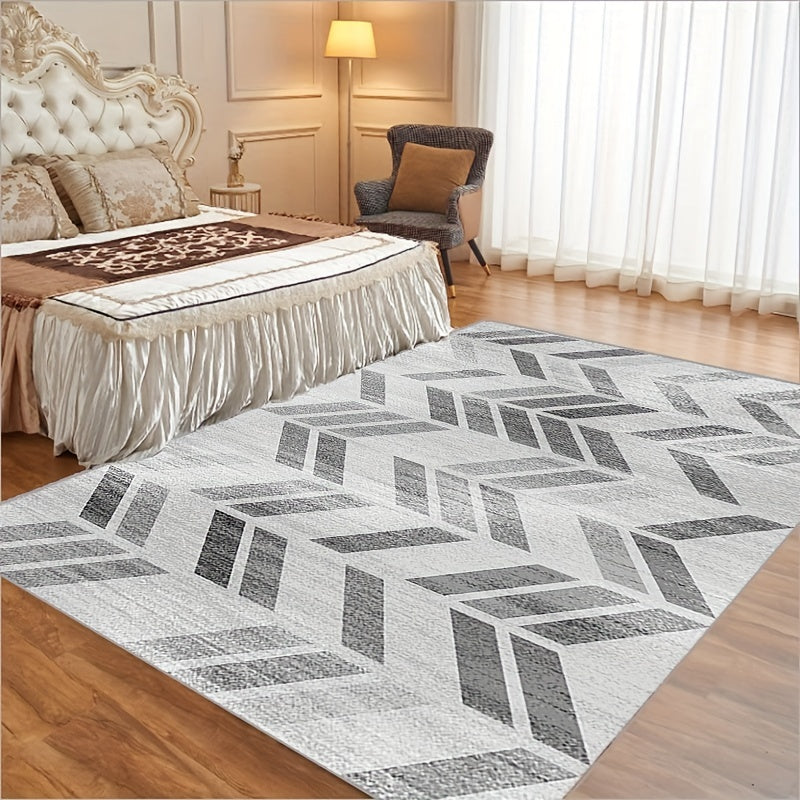 Geometric Pattern Carpet Anti Slip Machine Washable Large Living Carpet
