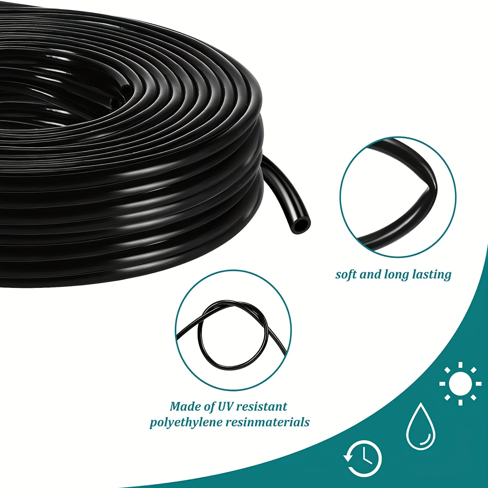 48 Meter Drip Irrigation Tubing Garden Watering Tube Line