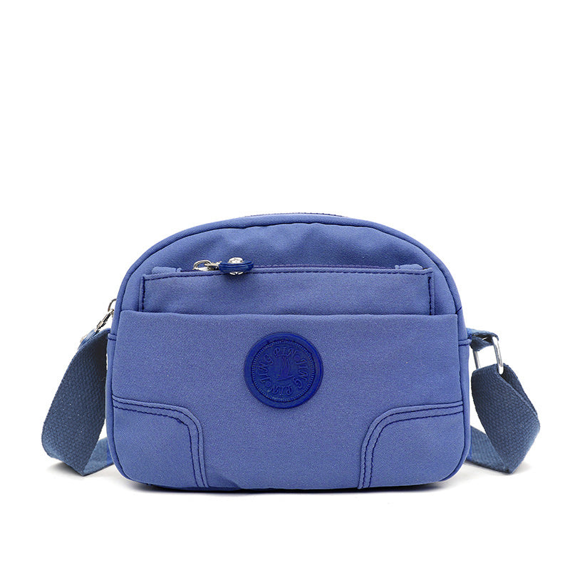 Solid Canvas Crossbody Bag Women's Large Capacity Zipper Baguette Bag