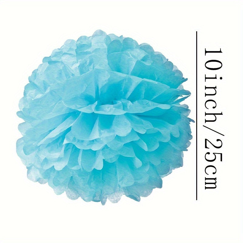 33 Colors 6pcs 10inch Paper Flower Wedding Birthday Christmas Year Paper Pompom