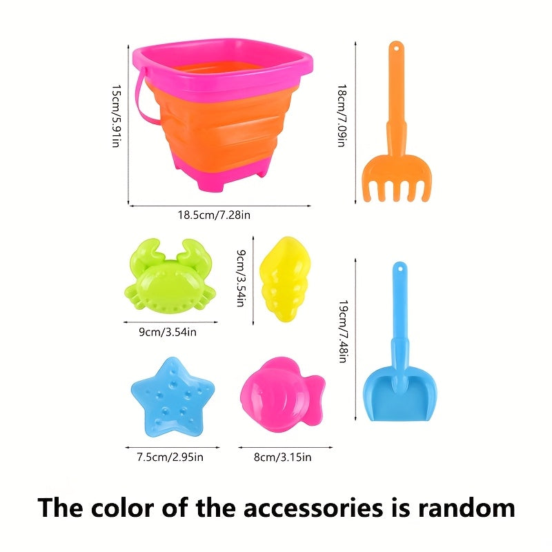Kids Beach Toys Sand Water Play Set Folding Bucket Christmas Halloween Toy