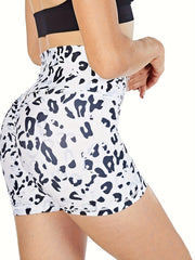 Cow Print High Waist Sporty Short Butt Lifting Workout Short