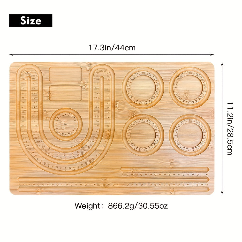 Hobbyworker Bamboo Beads Tray Bracelet Sizer Board for Jewelry Making
