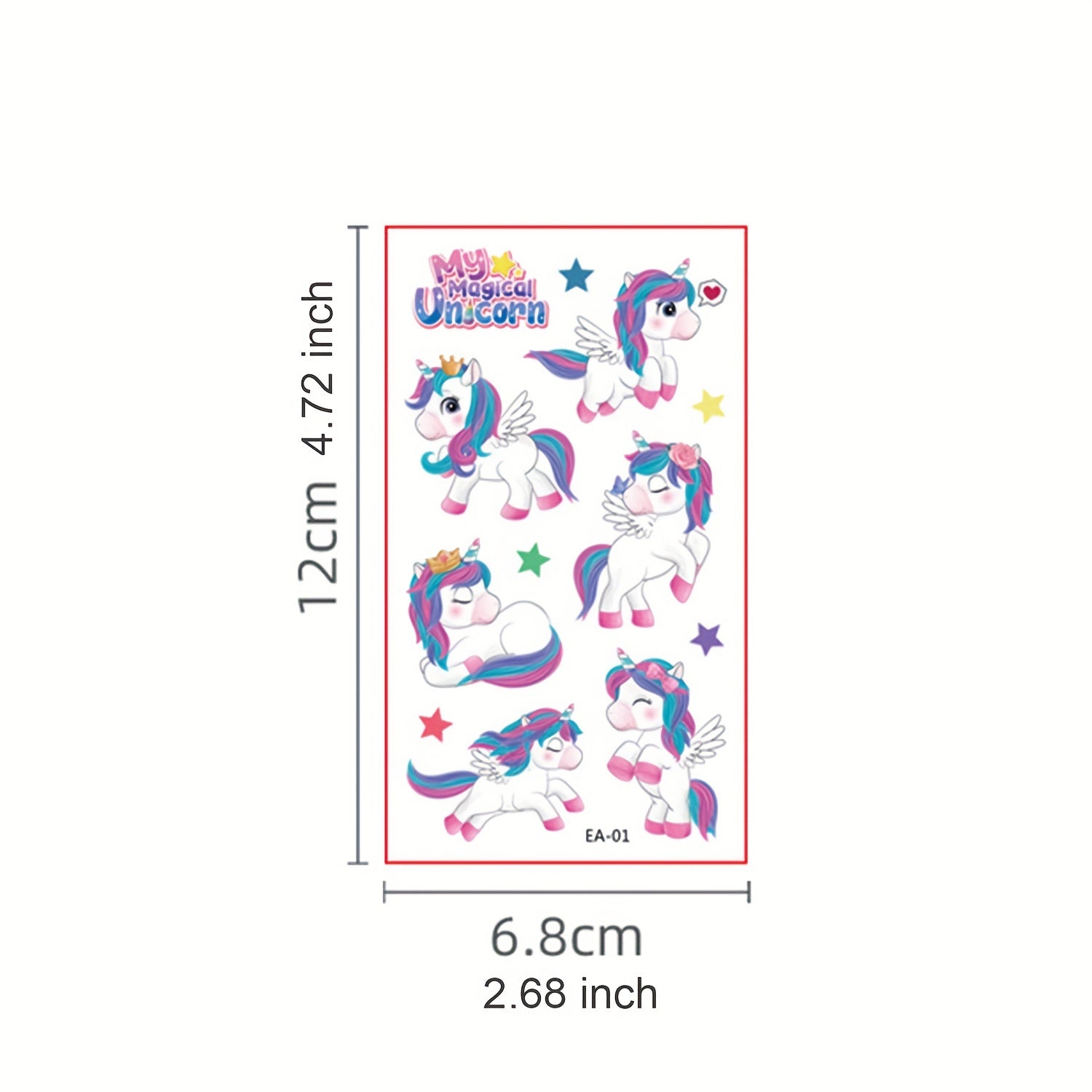 10 Sheets Tattoo Sticker Pupils Reward Stickers Unicorn Waterproo...