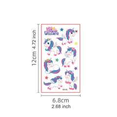 10 Sheets Tattoo Sticker Pupils Reward Stickers Unicorn Waterproo...