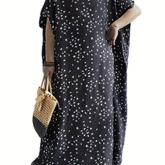 Floral Print V Neck Tank Dress Plus Size