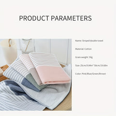 Striped Pattern Face Towel Soft Skin-friendly Absorbent Towel 9.84-19.68in
