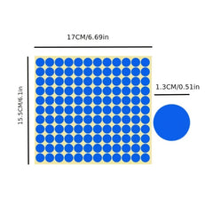 15pcs 1.27cm Round Neon Coding Dot Label 7 Colors Wheel Sticker