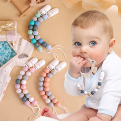 2pcs Set Silicone Pacifier Clips for Teething Babies