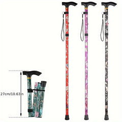 Folding Telescopic Aluminum Climbing Stick Five Section Outdoor Hiking Cane