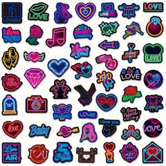 50Pcs Neon Lover Graffiti Stickers Waterproof DIY Toy