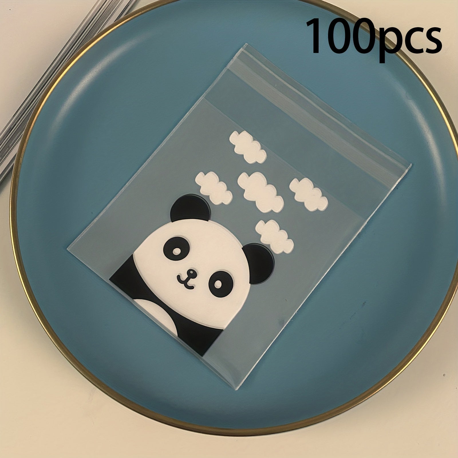 100pcs Panda Pattern Candy Bags Self Adhesive Gift Pouch