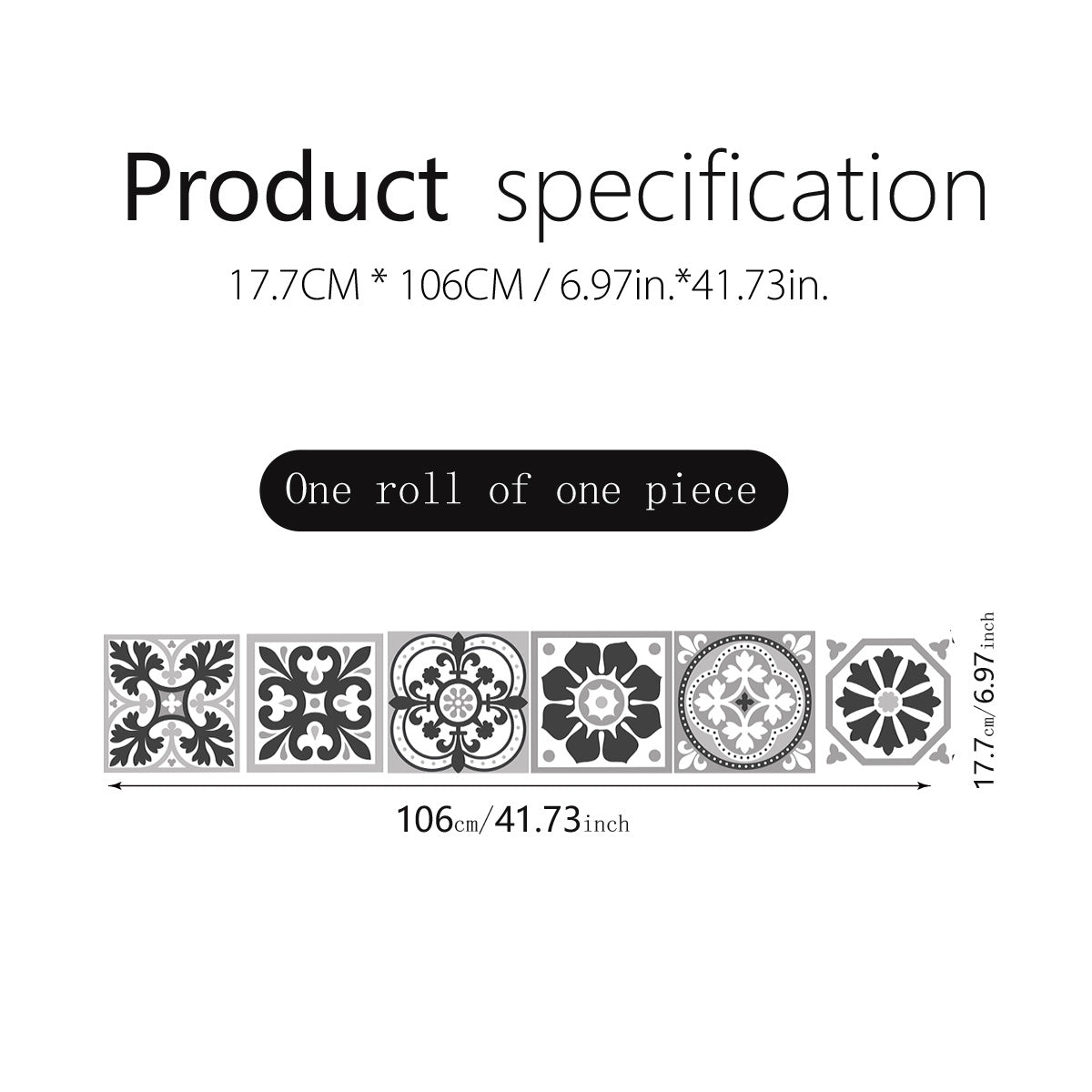 Moroccan Pattern Stair Sticker Self-adhesive Waterproof Tile Sticker