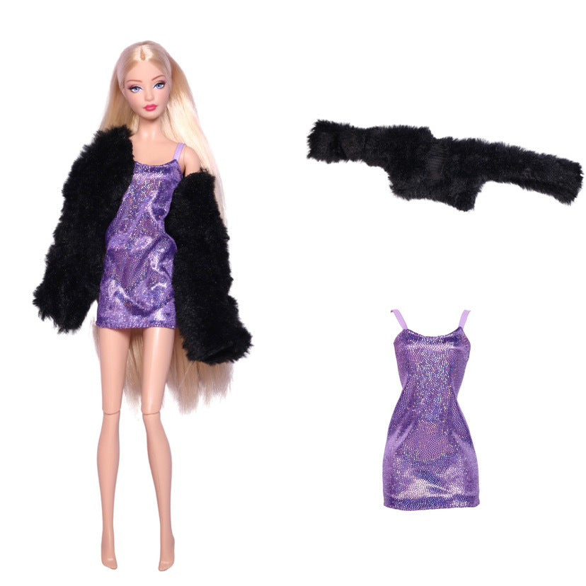 Doll Clothes Set with Party Skirt and Casual Wear Dress