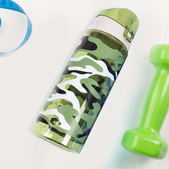 600ml Leakproof Water Cup Camouflage Flip Top Bottle for Outdoor Sports & Travel