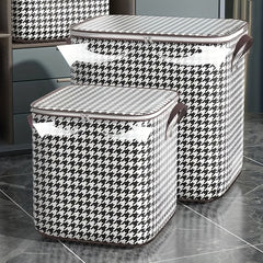 Houndstooth Pattern Storage Box Zipper Organizer