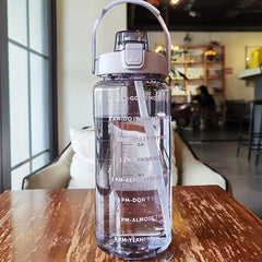 64oz Inspirational Water Bottle with Straw for Home Office Fitness