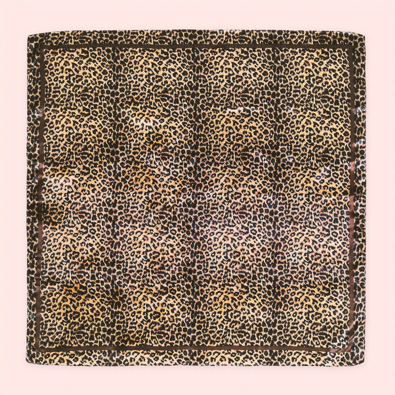 Leopard Print Square Scarf Vintage Bandana Satin Turban Head Wrap Scarf